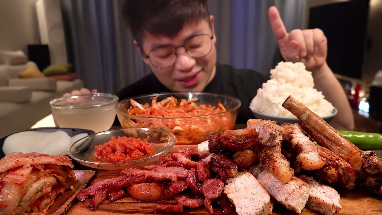 SUB 돈마호크 먹방 쫄깃쫄깃 골뱅이쫄면까지 대박 레전드 먹방 tomahawk steak mukbang Legend koreanfood eatingshow asmr kfood